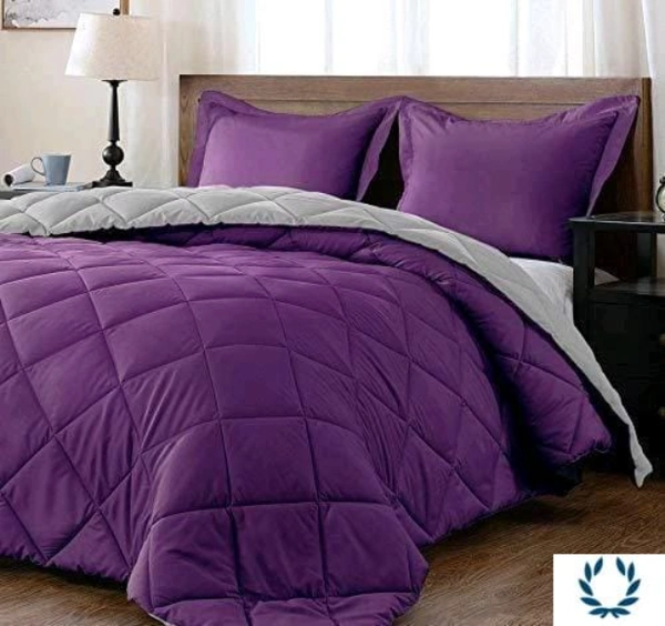 Elegant 200 GSM Microfibre Comforter Siglh. Bed for Winter | Luxurious Quilt Blanket Double Bed | Soft Microfiber Qulits AC Comforters | Size 90X60 Inch  Purple - Free Size, Purple,  Cotton, Pack of1